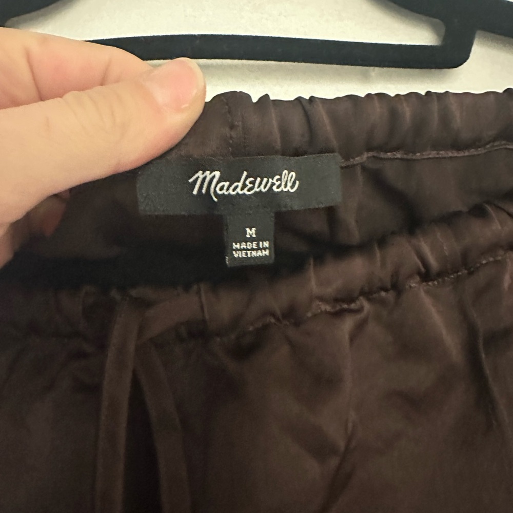 Luxe Brown Madewell Satin Pants - Size M - Picture 4 of 4